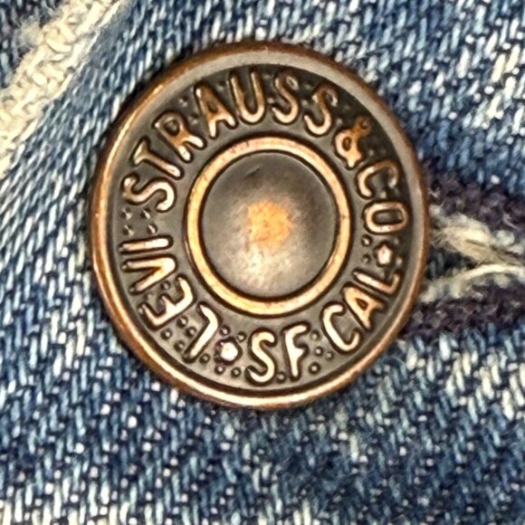 Vintage Levis Strauss & Co. 38R Denim Jacket With Custom Collar & Cuffs 80's - Picture 11 of 12